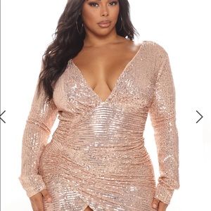 Finding Love Sequin Mini Dress - Rose Gold